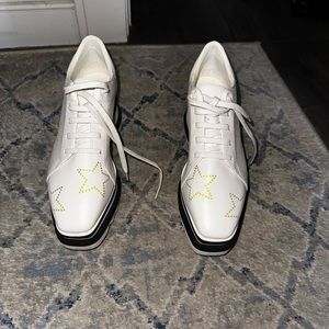 Stella McCartney White Star Platform Oxfords
